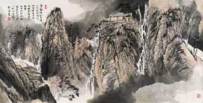 杨正国 甲申（2004）年作 唐人诗意图 镜心